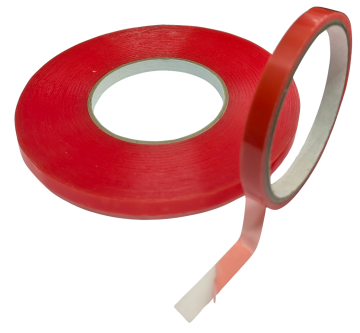 Bortenband 9 mm transparent | beidseitig klebend | 50 m Rolle 