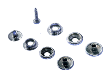 Durable-Dot Druckknopf-Sets Messing vernickelt – Komplett-Sets (Ø 15 mm) 