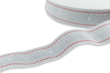 Gummigurt Rücken SLM 60 mm – elastischer Polstergurt grau/natur gestreift 