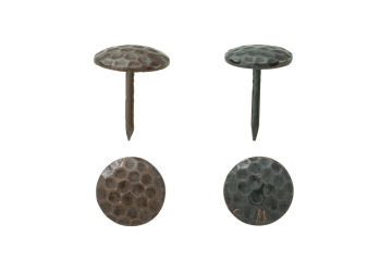 Polsterziernagel flachgewölbt 1507M Ø 11 mm – Stift 13 mm Hammerschlag antik 