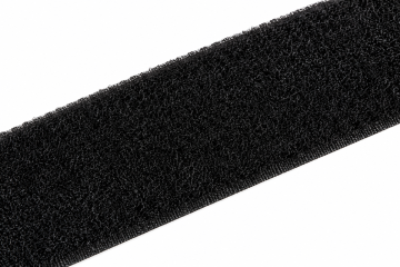 Flauschband zum Nähen | 25 m Rolle 20 mm - schwarz