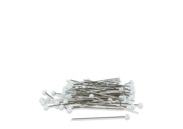 Schwesternnadeln Glaskopfstecknadeln 48 x 0,8 mm, weiß, 30 g Dose weiß